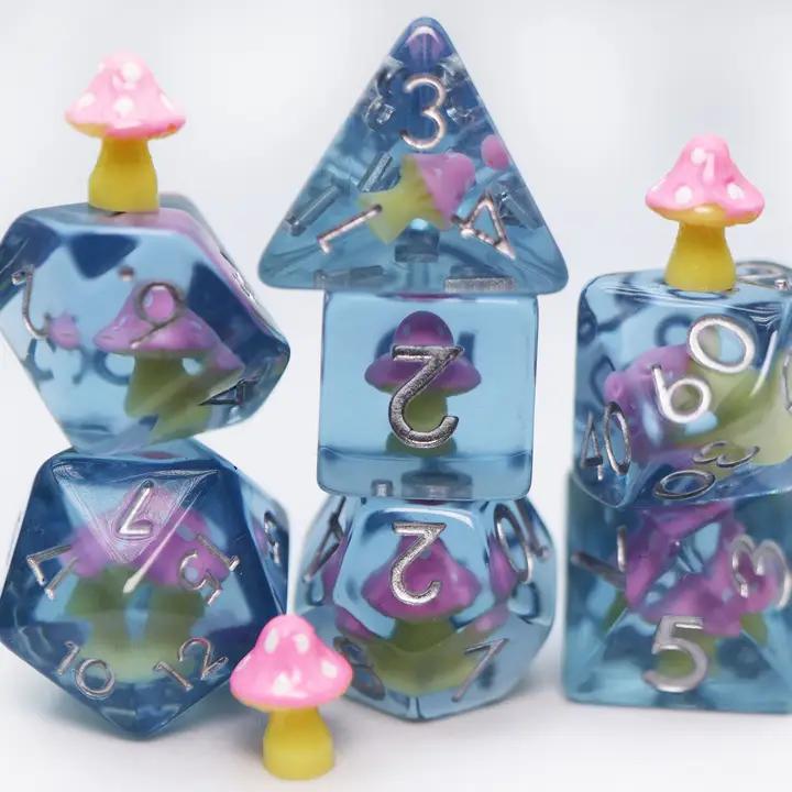 Pink Mushroom RPG Dice Set