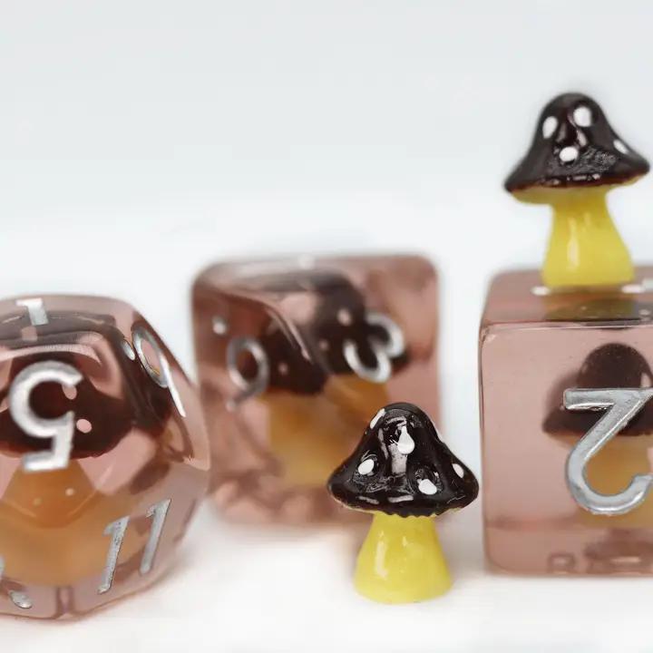 Coffee Mushroom RPG Dice Set