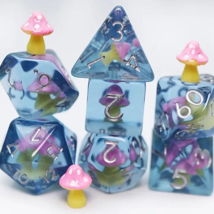 Pink Mushroom RPG Dice Set