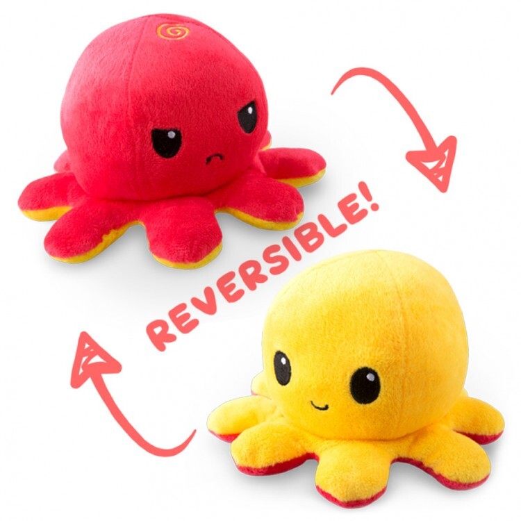 Reversible Octopus Mini Plush: RD & YE